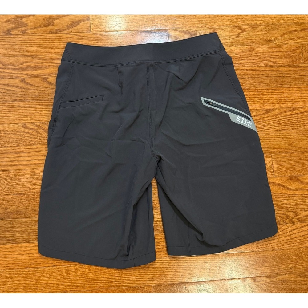 5.11 Tactical Board Shorts Mens 31 Gray Athletic Training Zip Pocket Unlined Gym